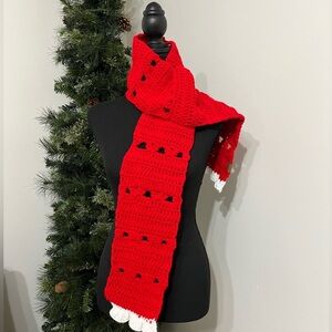 NWT Knana Knots Scarf and Headband Ear Warmers, Red and White Heart design